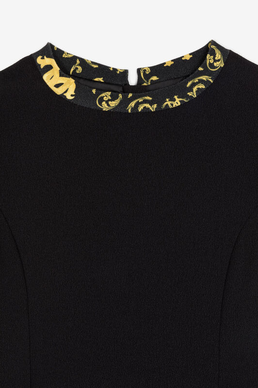 JU Baroque-Print Dress JU Baroque-Print Dress Black RJT115-VI012