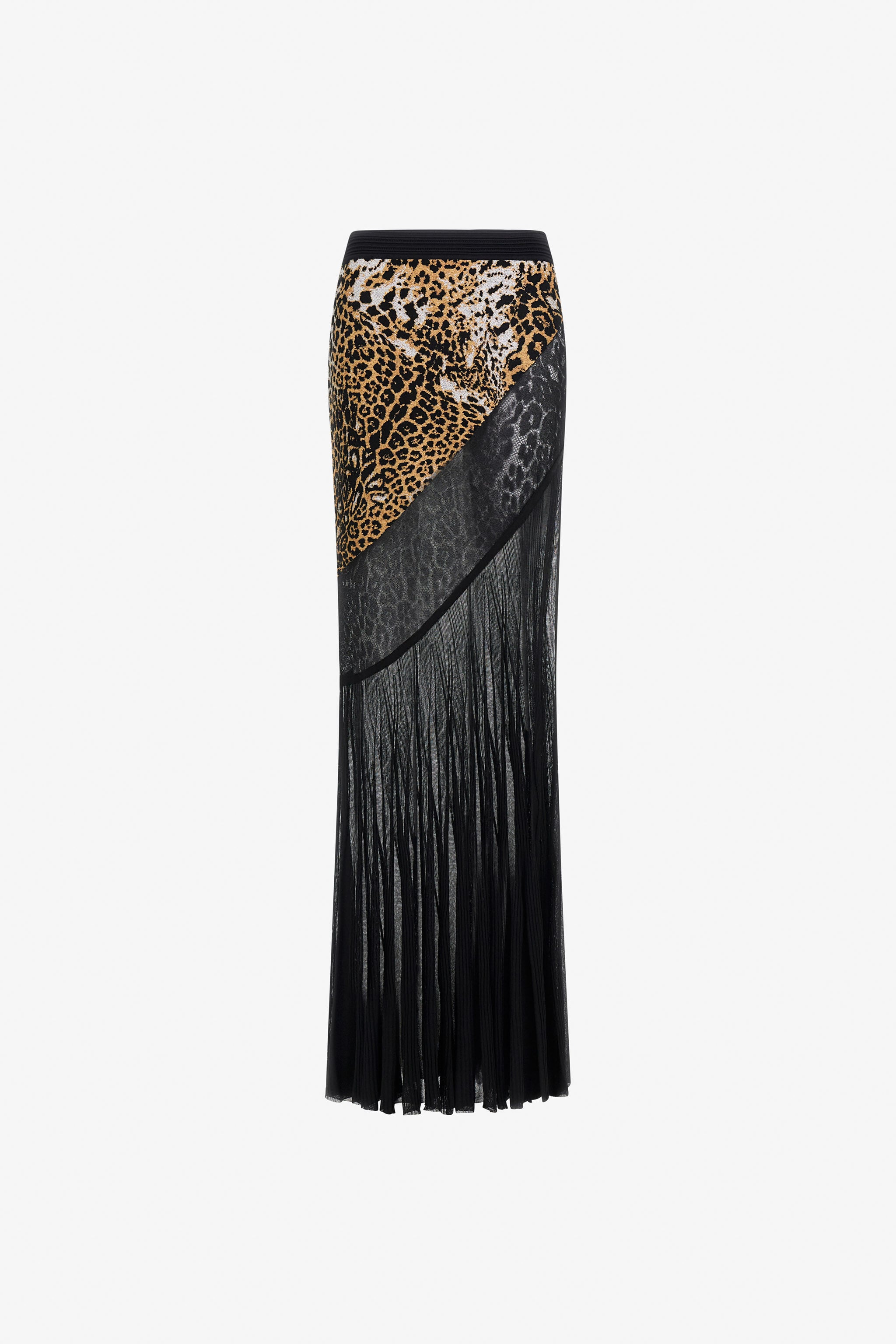 RC Semi-transparent skirt with Jaguar skin print RC Semi-transparent skirt with Jaguar skin print Light Brown/Black SKM351-MA007