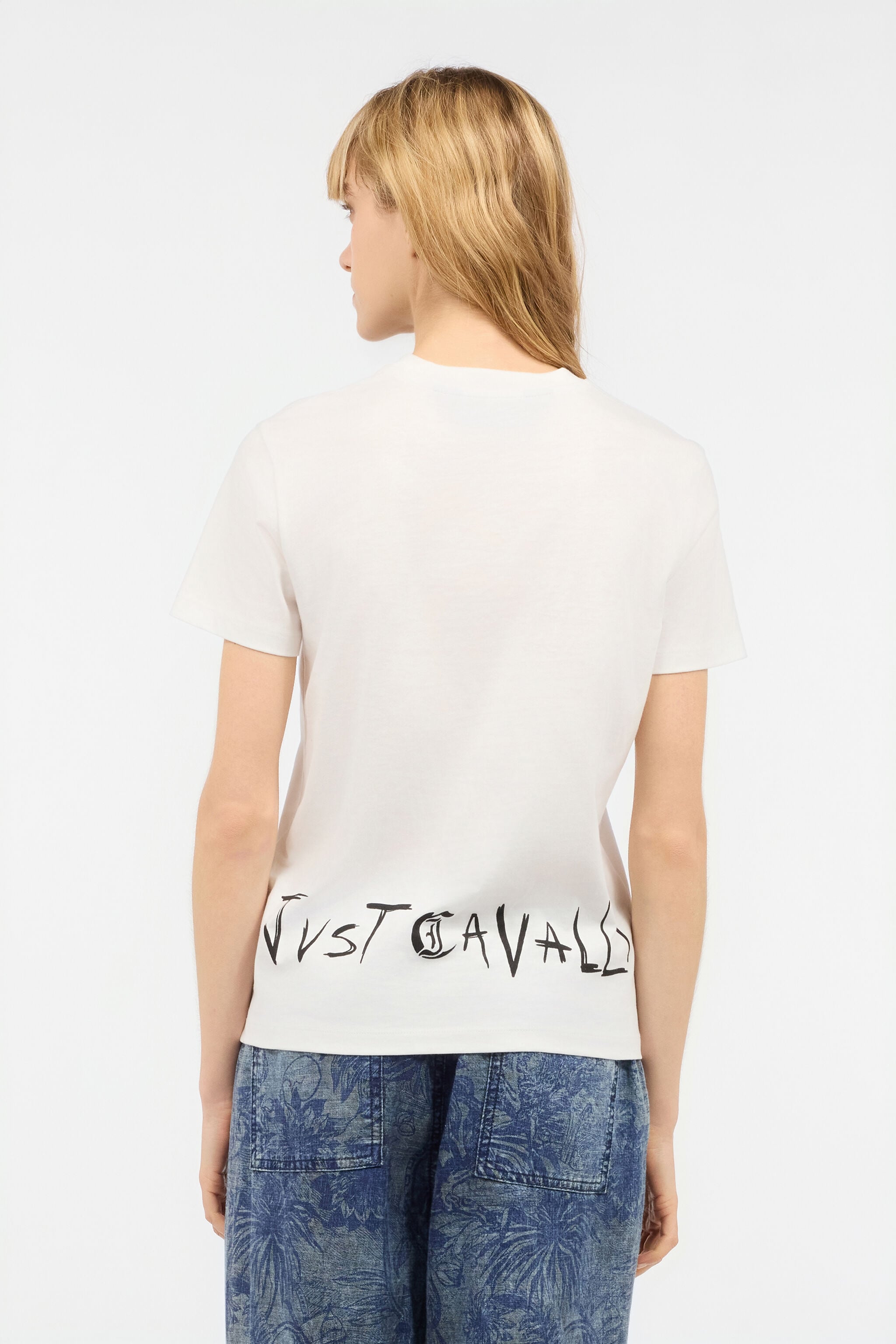 JC T-Shirt With Print And JC Monogram JC T-Shirt With Print And JC Monogram White UFT130-UF184