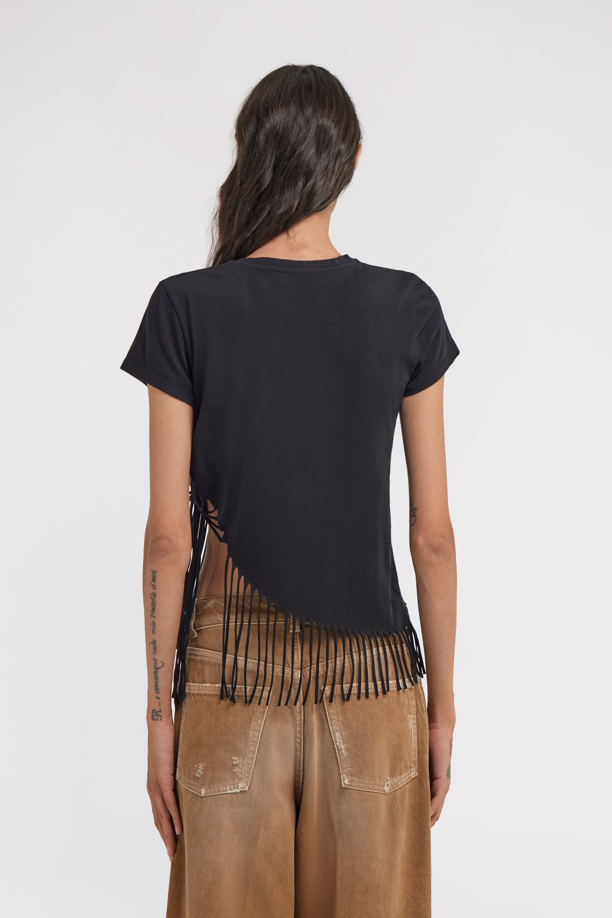 RC Fringe Trim T-Shirt RC Fringe Trim T-Shirt Black TKT60D-JD061