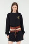 JC Cotton Sweatshirt With Python Band JC Cotton Sweatshirt With Python Band 899 BLACK + 576 EMBE UFS004-UF195