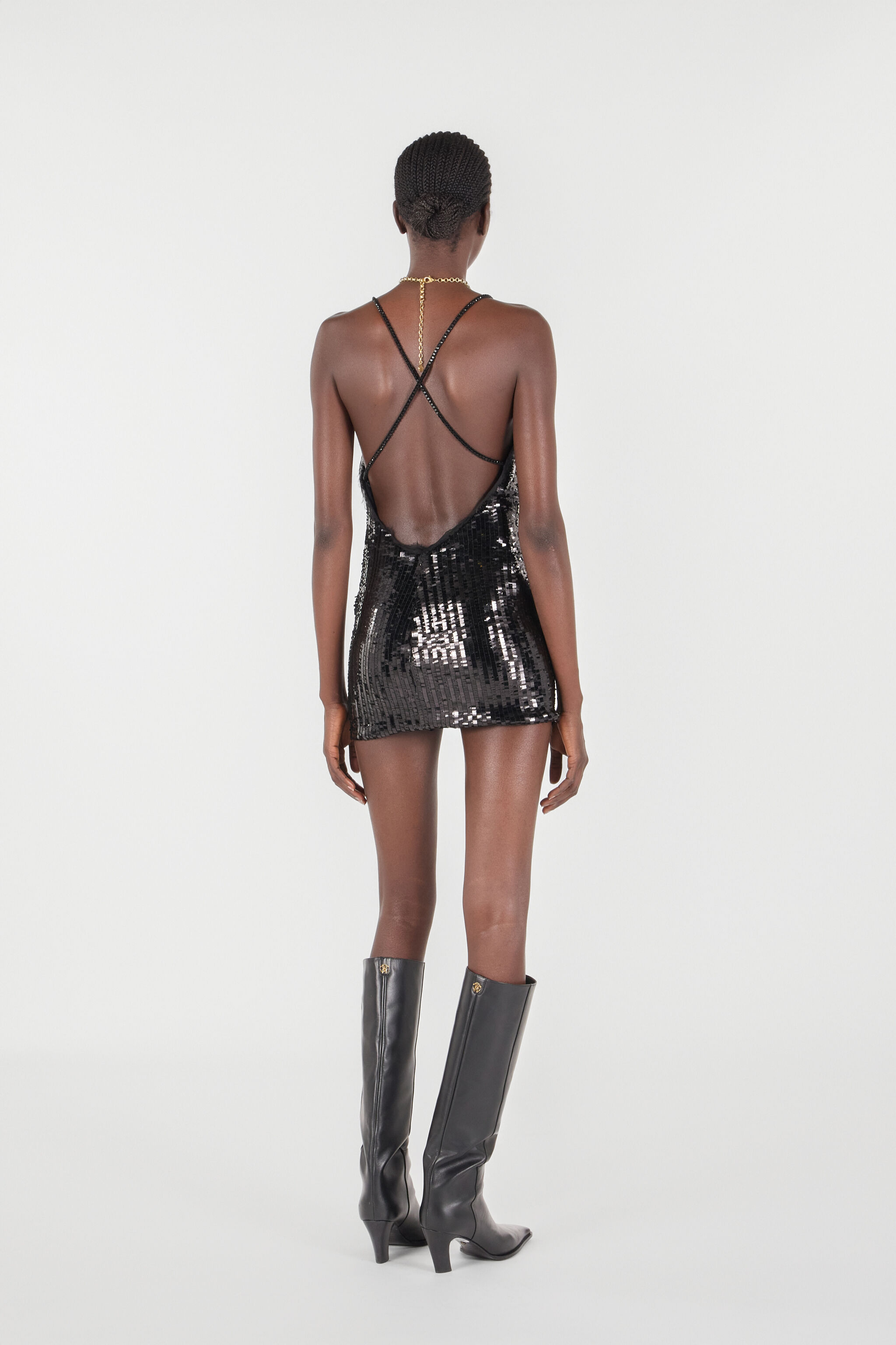 Sequined Minidress in Black for Women | Roberto Cavalli®