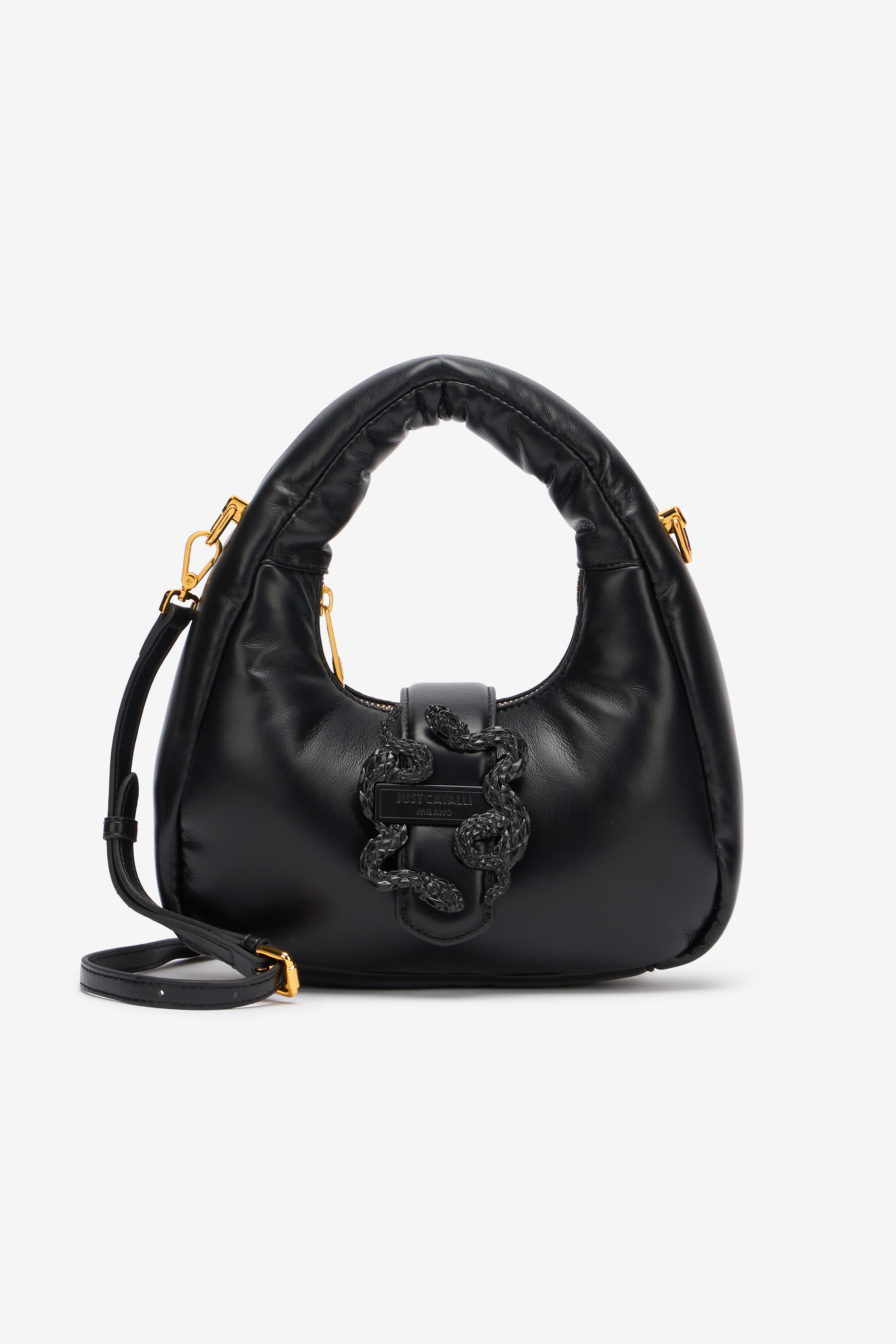 JC Black Shoulder Bag With Snake Motif JC Black Shoulder Bag With Snake Motif BLACK UFB052-UF421