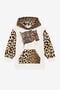 JU Animalier Patchwork-Print Logo Hoodie JU Animalier Patchwork-Print Logo Hoodie Light brown OJT959-ISA2J