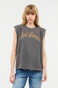JC Cotton Top With Front Logo Dark gray UFT121-UF175