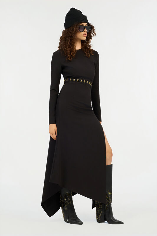JC Just Cavalli Asymmetric Hem Dress BLACK VFT277-VF427