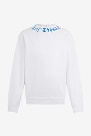 JC Cotton sweatshirt with graffiti logo WHITE VFT086-VF130