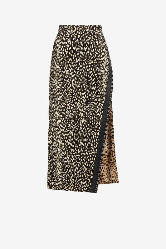 RC Cheetah-Print Skirt Black PWT305-2RF34