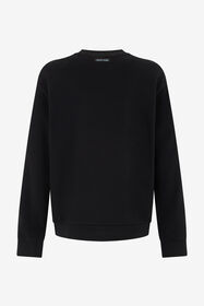 RC Schwarzes Rundhals-Sweatshirt mit besticktem Logo BLACK TOT66C-CF051