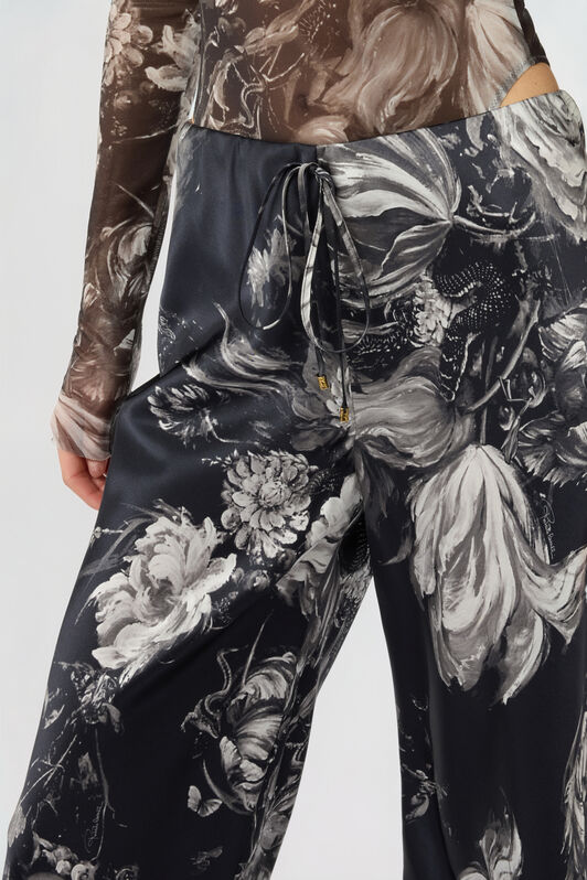 RC Silk Trousers with Fiammingo Flowers Print RC Silk Trousers with Fiammingo Flowers Print BLACK/GREY XWT201-SZT77