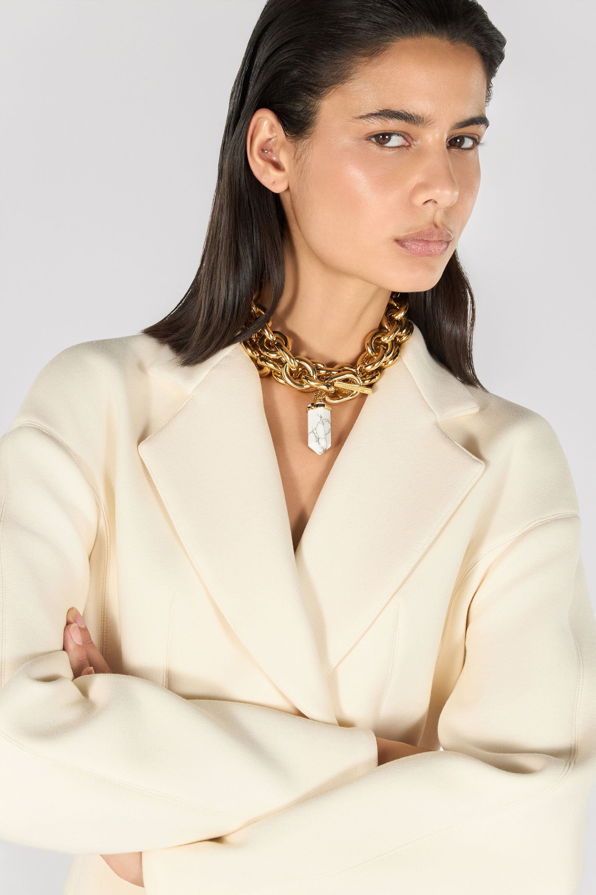 RC Chain necklace with stone pendant RC Chain necklace with stone pendant Gold TWG009-AM002