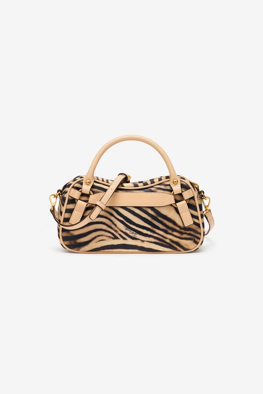 JC Bowling Bag With Tiger Skin Print And Logo JC Bowling Bag With Tiger Skin Print And Logo Light Brown UFB102-UF471
