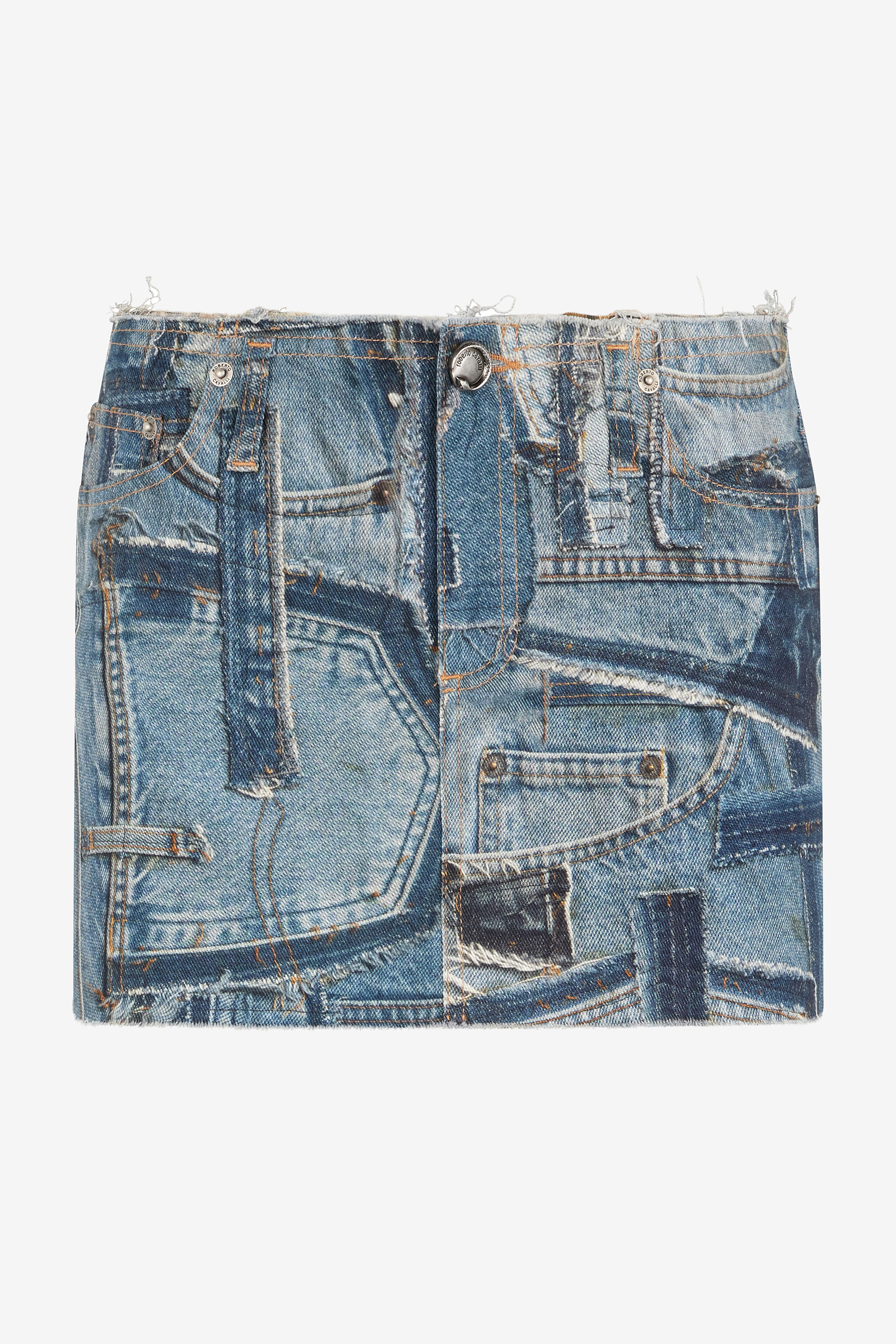Patchwork Capsule Collection Denim Mini Skirt in Blue for Women