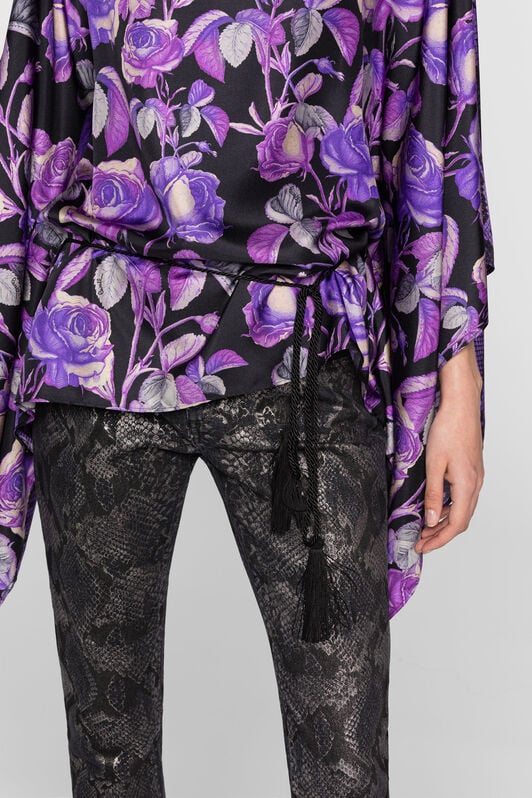 RC Caftan en soie à imprimé roses RC Caftan en soie à imprimé roses Violet PQT725-4QF03