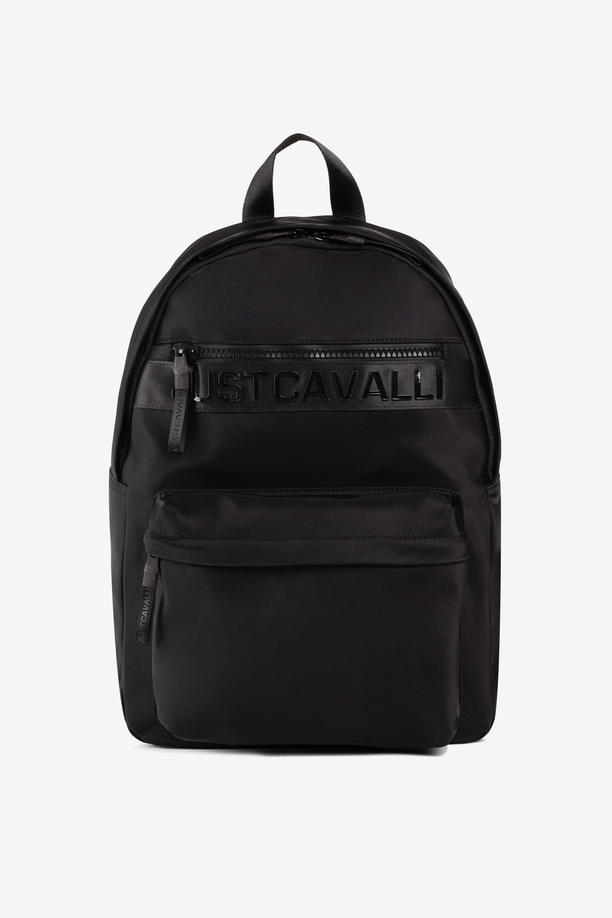 JC Just Cavalli Logo-Appliqué Backpack JC Just Cavalli Logo-Appliqué Backpack BLACK Q62335-Q1238