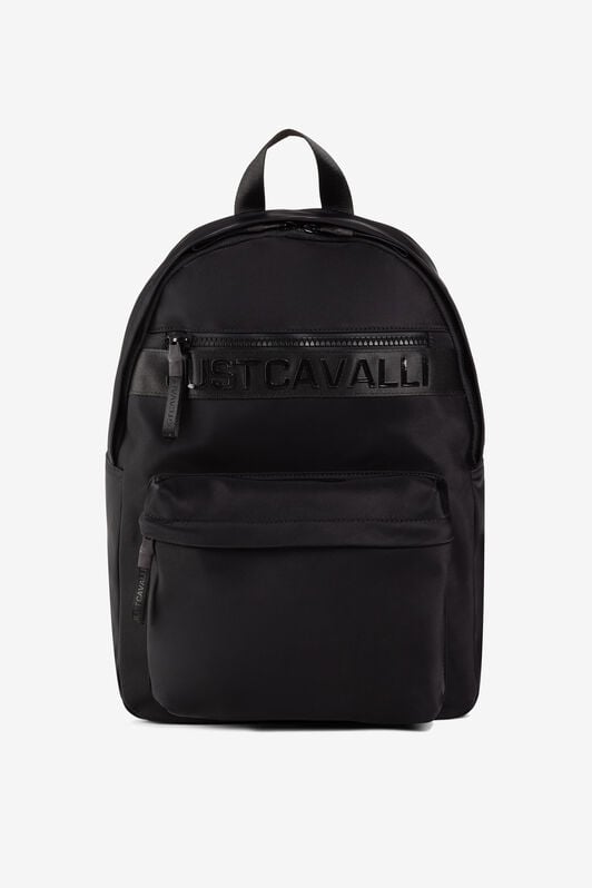JC Just Cavalli Logo-Appliqué Backpack JC Just Cavalli Logo-Appliqué Backpack BLACK Q62335-Q1238
