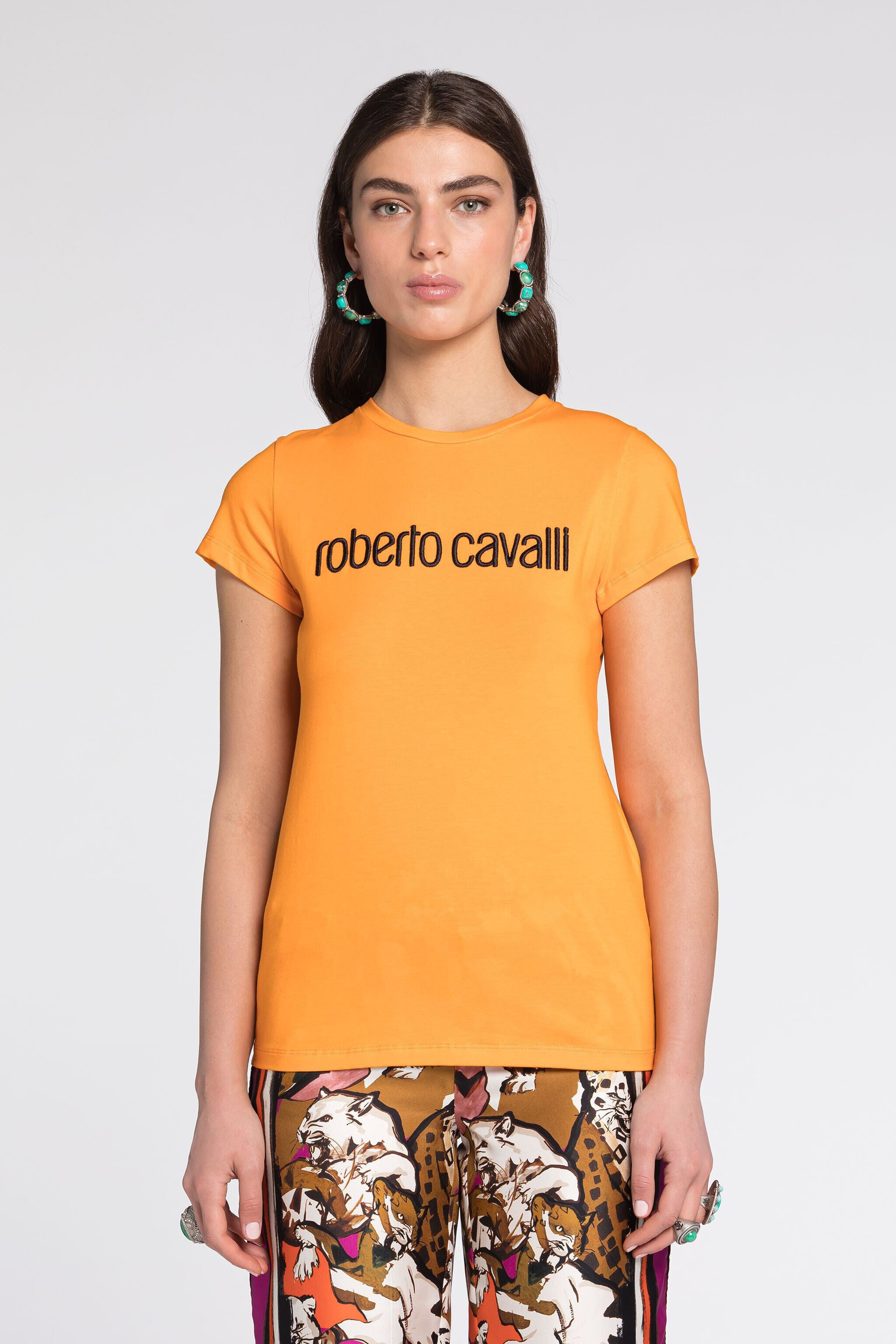 RC T-shirt à logo brodé Orange RKT60B-JD061