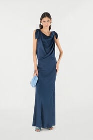 RC Long Dress With Snake Print Dark blue UKT112-SZN57