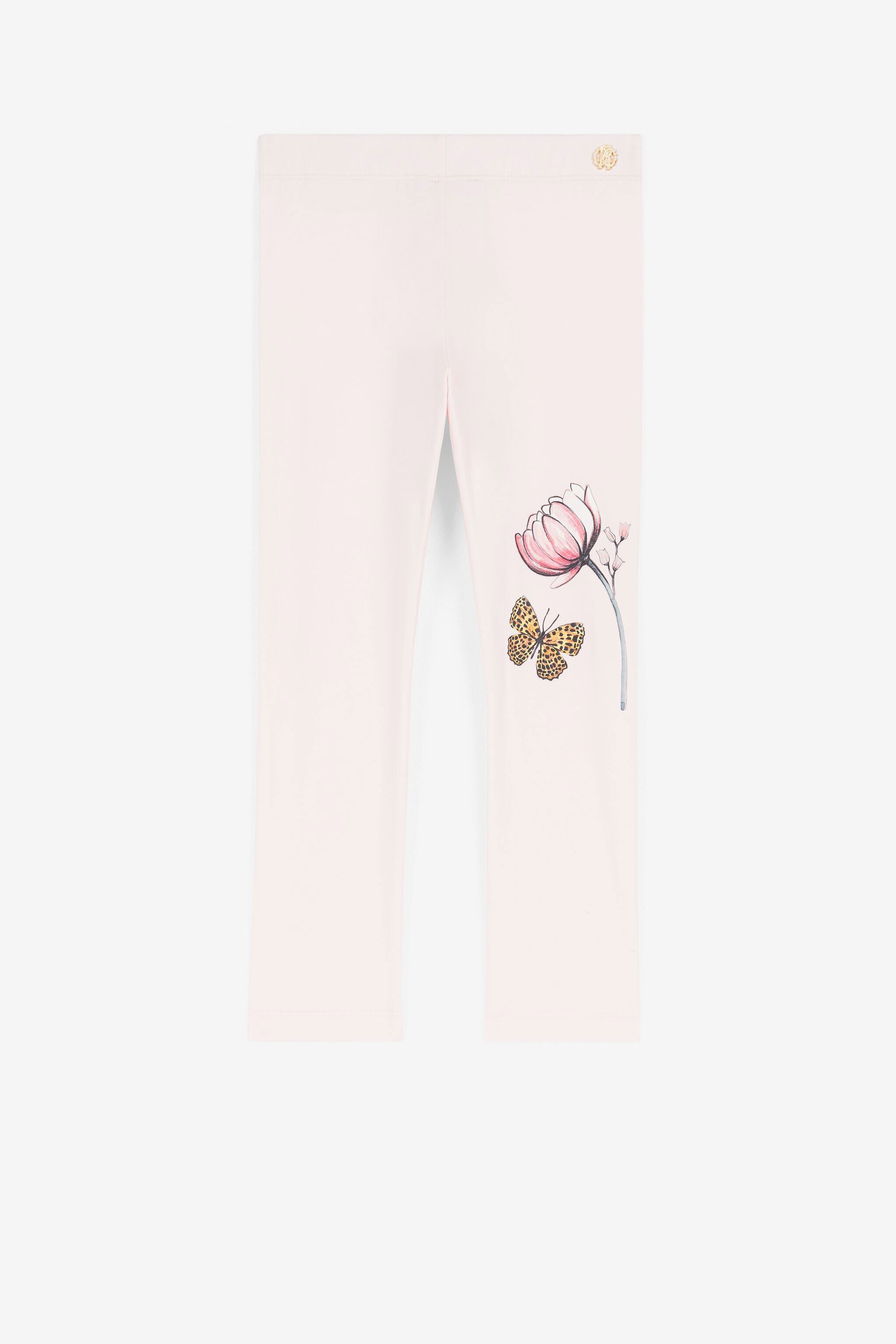 JU Butterfly And Flower-Print Leggings JU Butterfly And Flower-Print Leggings Pink QJT202-JV025