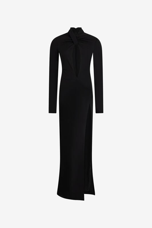 JC Long black dress with cut-out and slit JC Long black dress with cut-out and slit BLACK VFT283-VF433