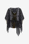 RC Blusa caftano stampata nera con cintura a fusciacca RC Blusa caftano stampata nera con cintura a fusciacca Nero RWT725-VLI15