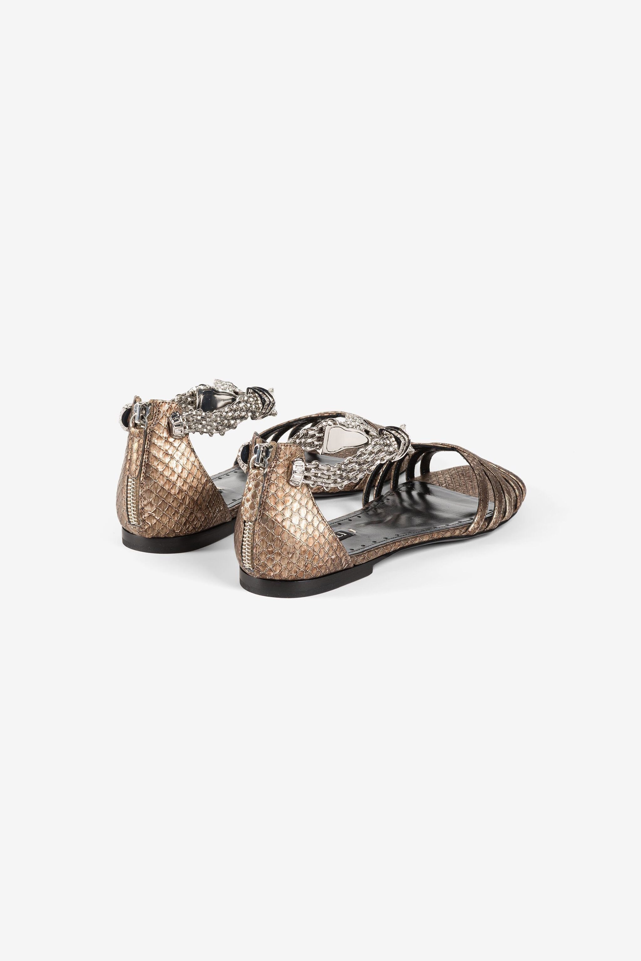 RC Panther Head Sandals Silver OQS034-PA023
