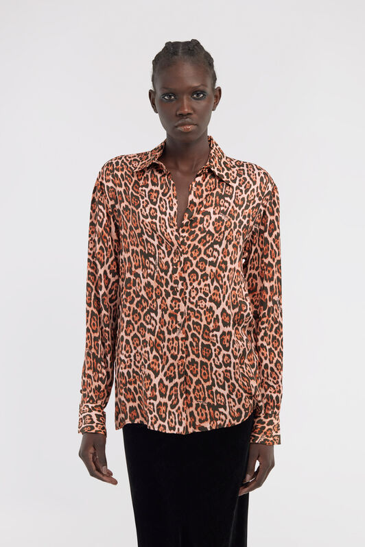 RC Shirt with jaguar print Brown NOT70A-FXM81