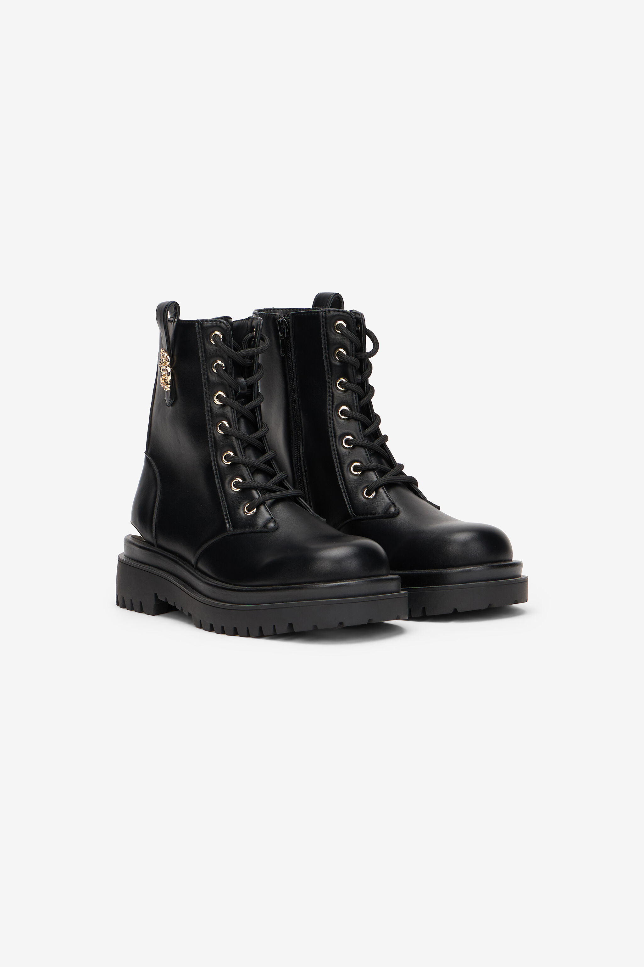 JC Bottines de combat avec détail doré JC Bottines de combat avec détail doré BLACK XFS036-XF432