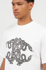 RC Snake-Print Cotton T-shirt WHITE WNT61H-JD022
