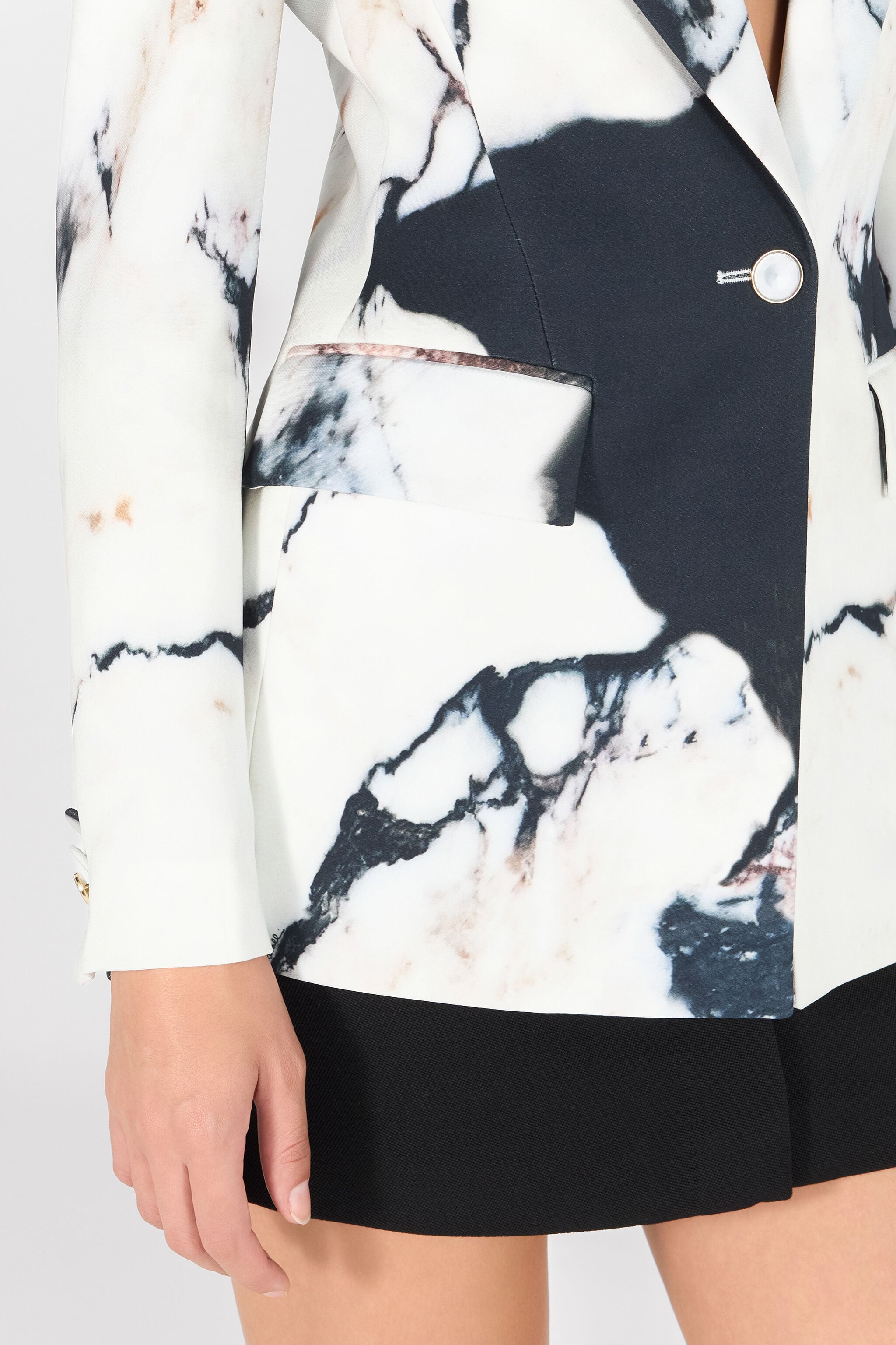 RC Marble print blazer Black/White TWT401-ORN18