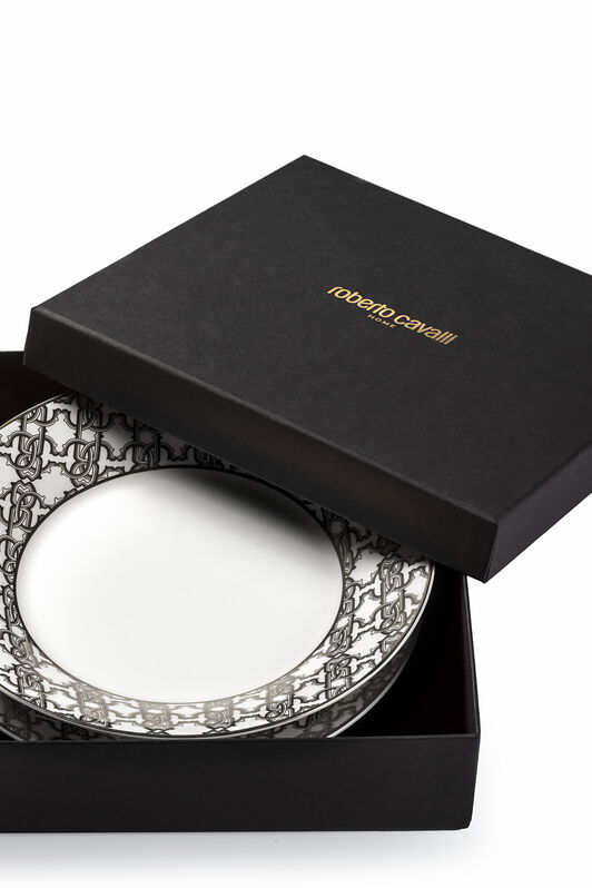 HO MONOGRAM BLACK 2 SOUP PLATES  RALA16-IA021