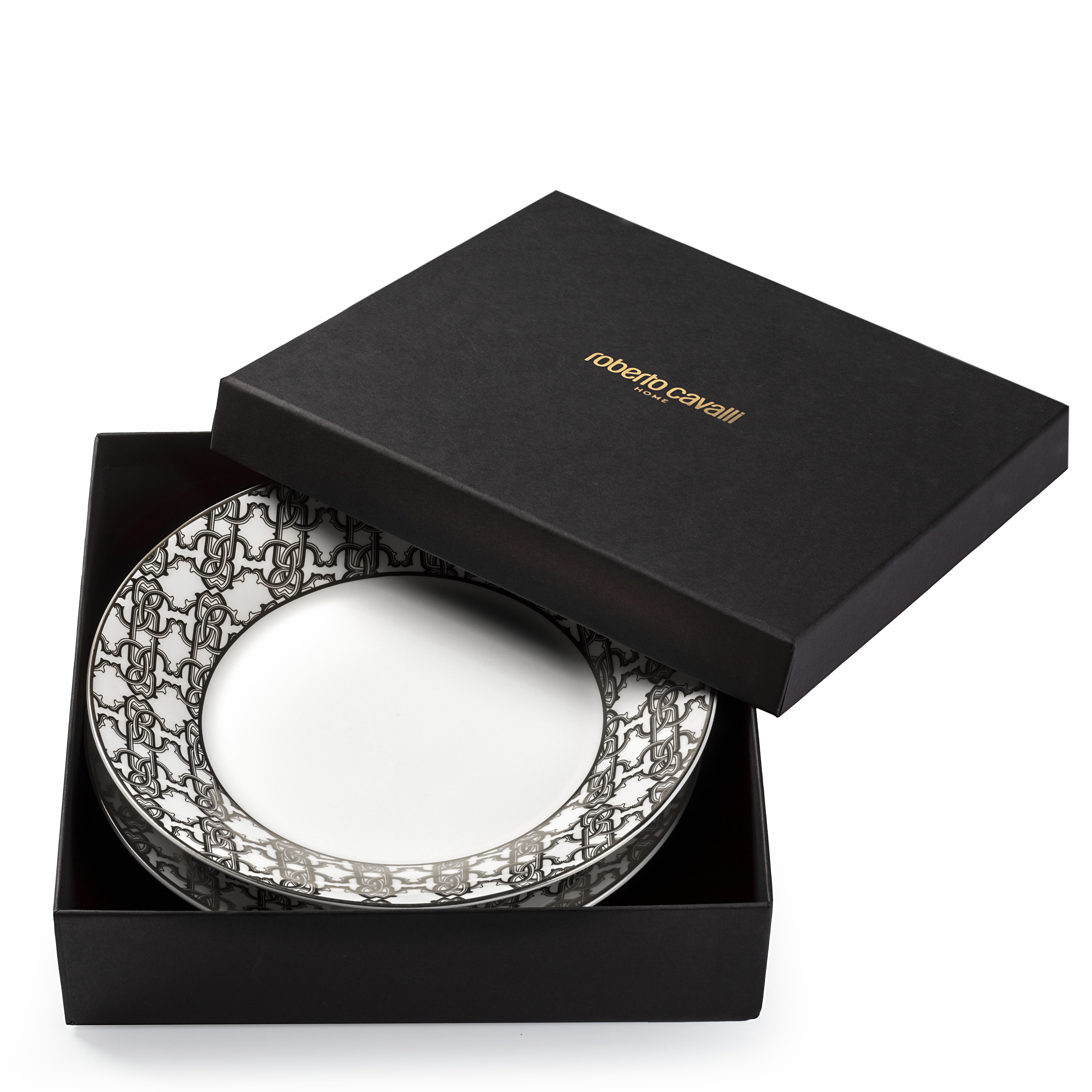 HO MONOGRAM BLACK 2 SOUP PLATES  RALA16-IA021
