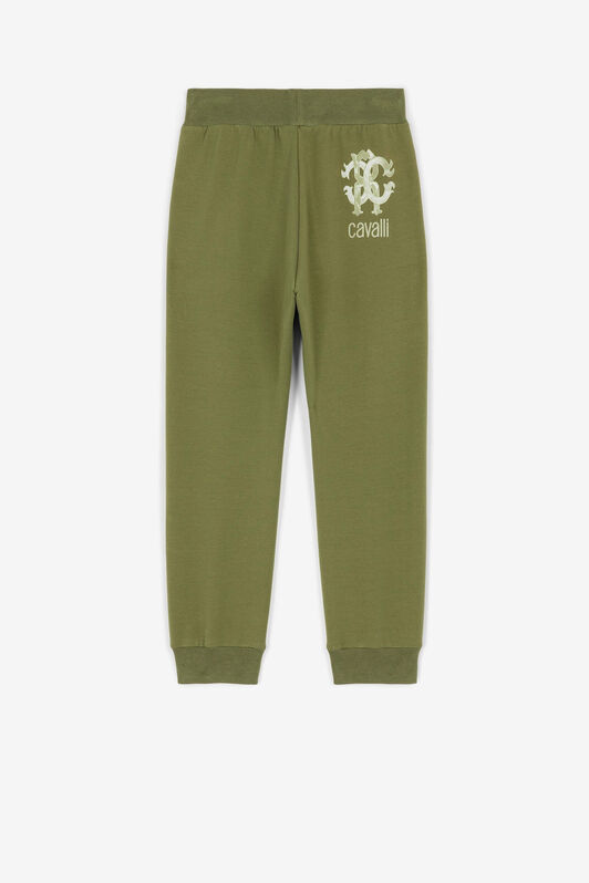 JU Logo-print cotton track pants Dark green QJT272-CF050