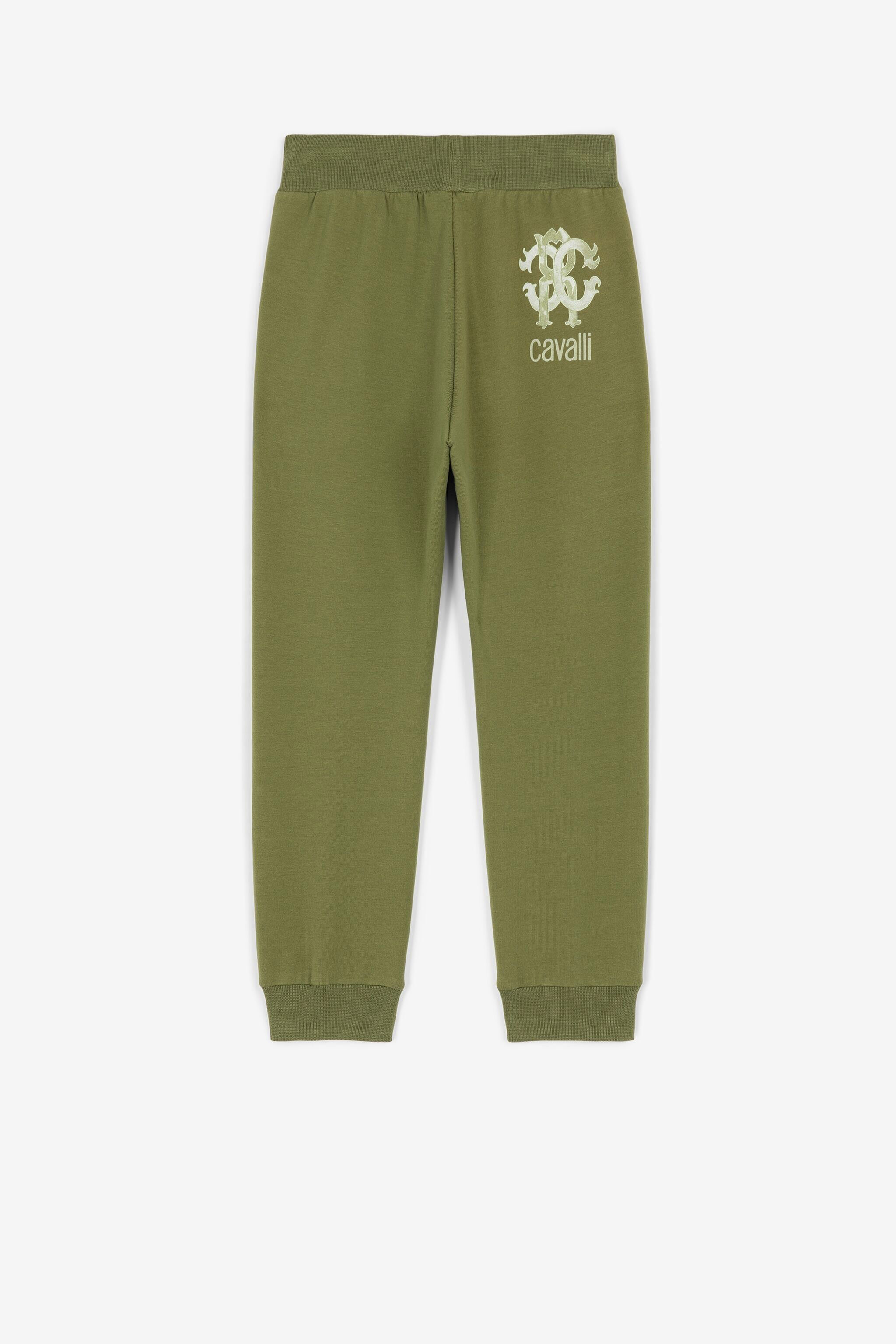 JU Logo-print cotton track pants Dark green QJT272-CF050