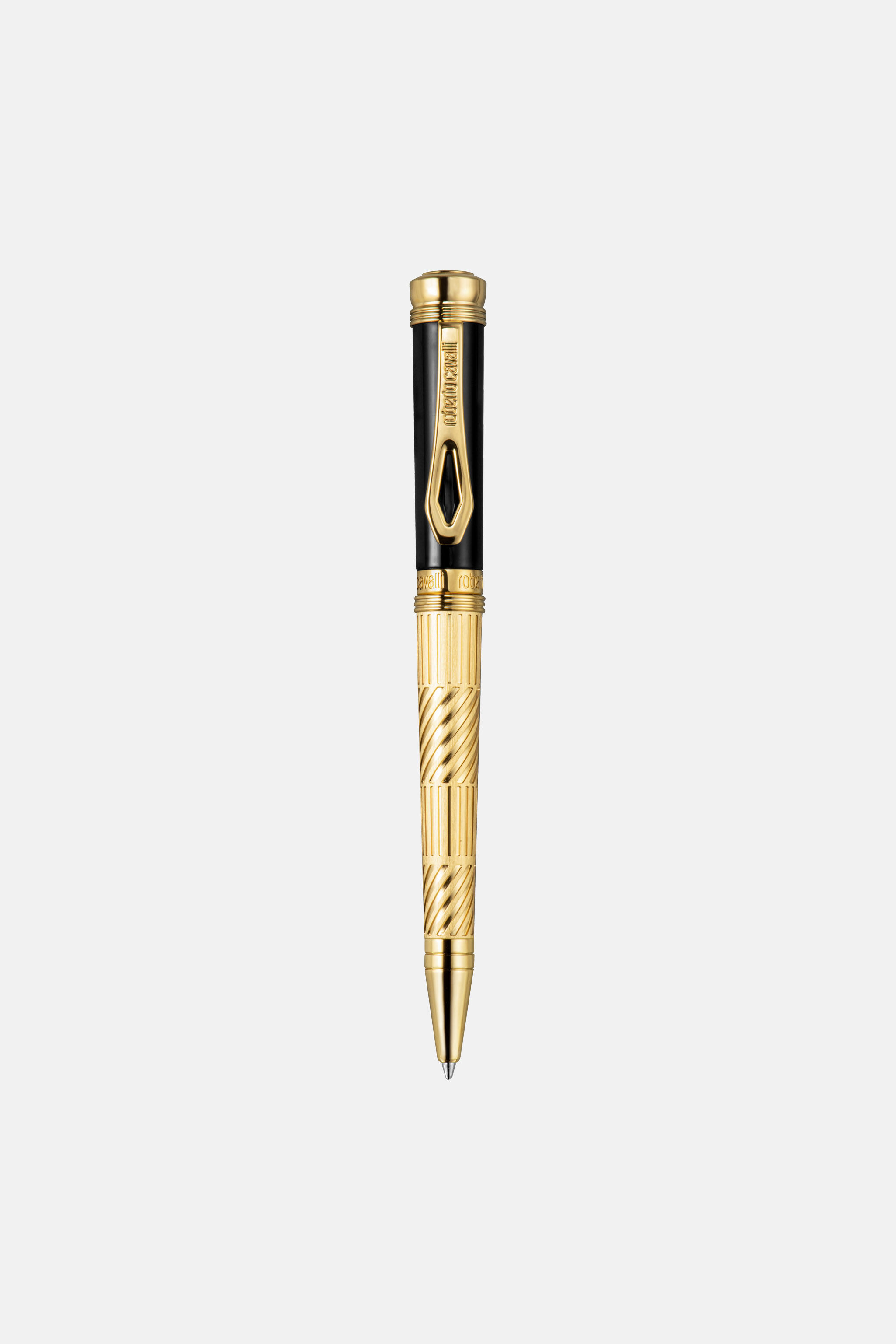 RC Stylo à bille Roberto Cavalli doré avec laquage noir GOLD QALG74-IG390