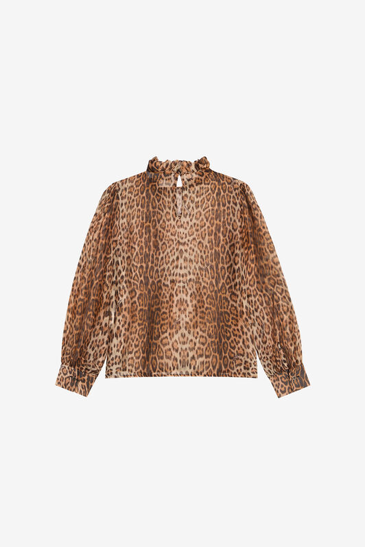 JU Leopard Print Silk Blend Shirt JU Leopard Print Silk Blend Shirt NATURAL VJT70D-2NO52