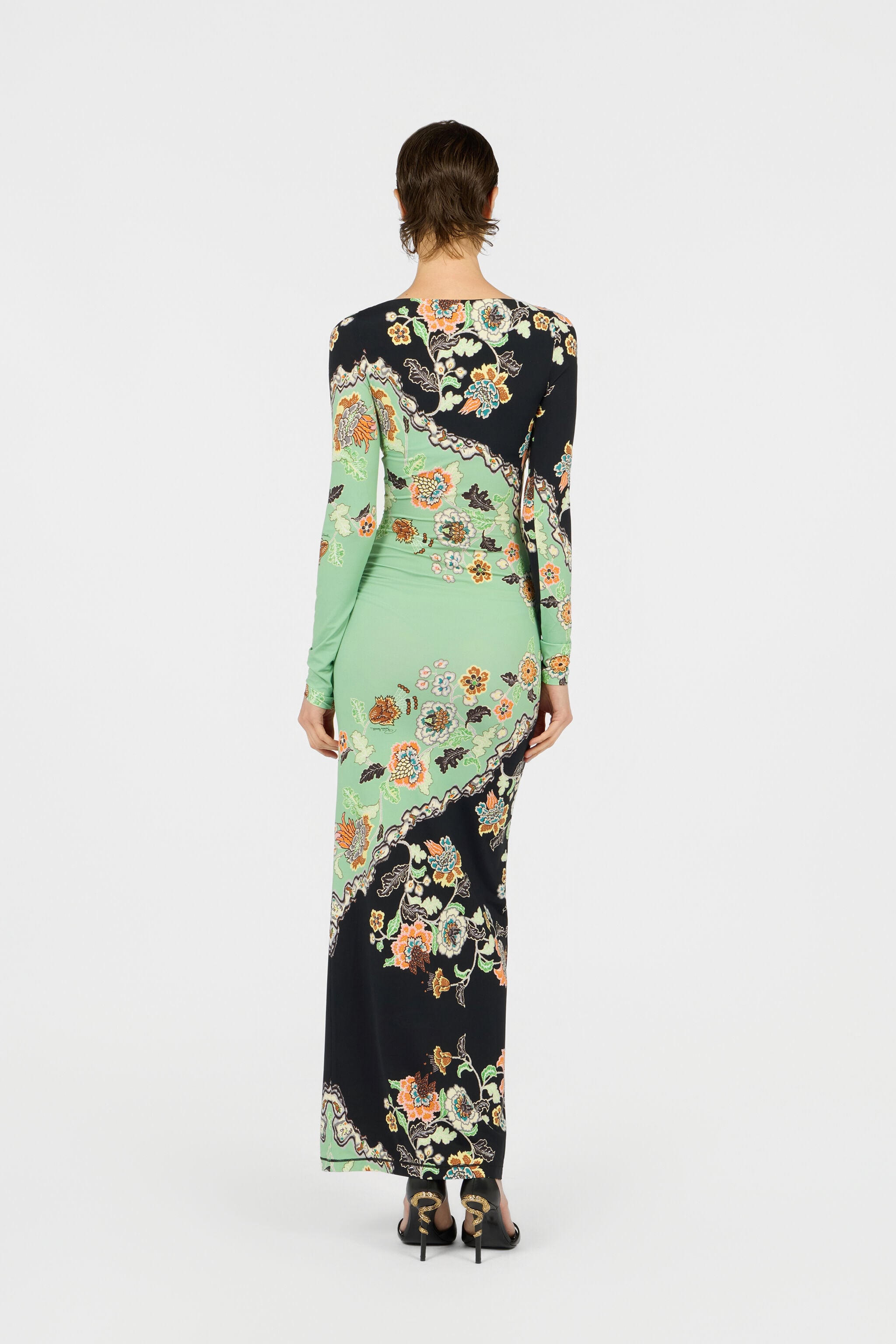RC Vestido Maxi Estampado Kimono RC Vestido Maxi Estampado Kimono GREEN/BLACK XQT136-LNT25