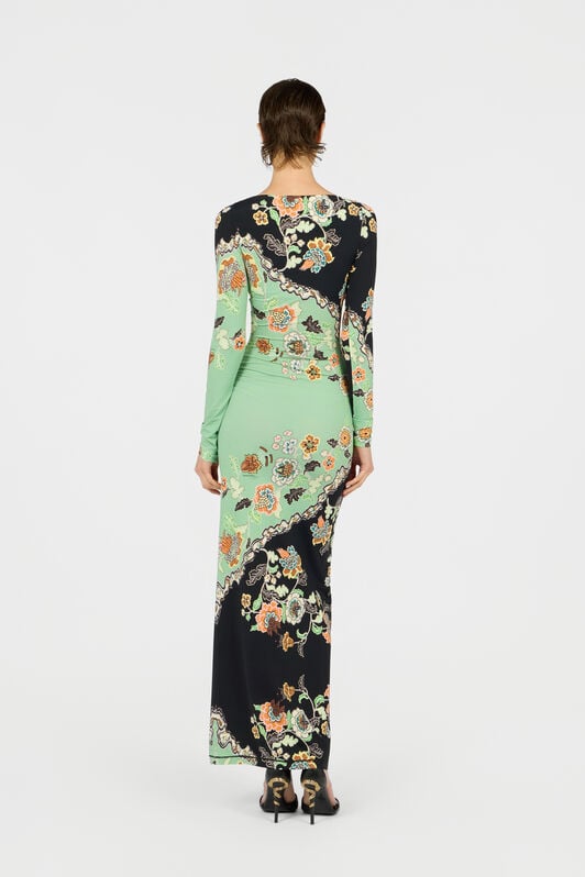 RC Vestido Maxi Estampado Kimono RC Vestido Maxi Estampado Kimono GREEN/BLACK XQT136-LNT25