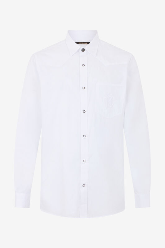 RC White Cotton Shirt With Monogram RC WHITE SOT70H-FN053