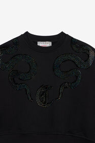 JC Sweatshirt with Rhinestone Logo BLACK XFT6A0-CF004