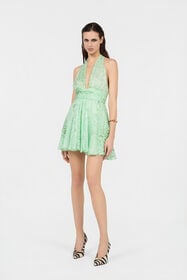 RC Vestido Mini de Seda Estampado Jaguar Mint PISTACHIO GREEN XQT176-HNT23