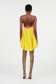 RC Chiffon Dress with Lace Detail YELLOW WQT135-CQ002