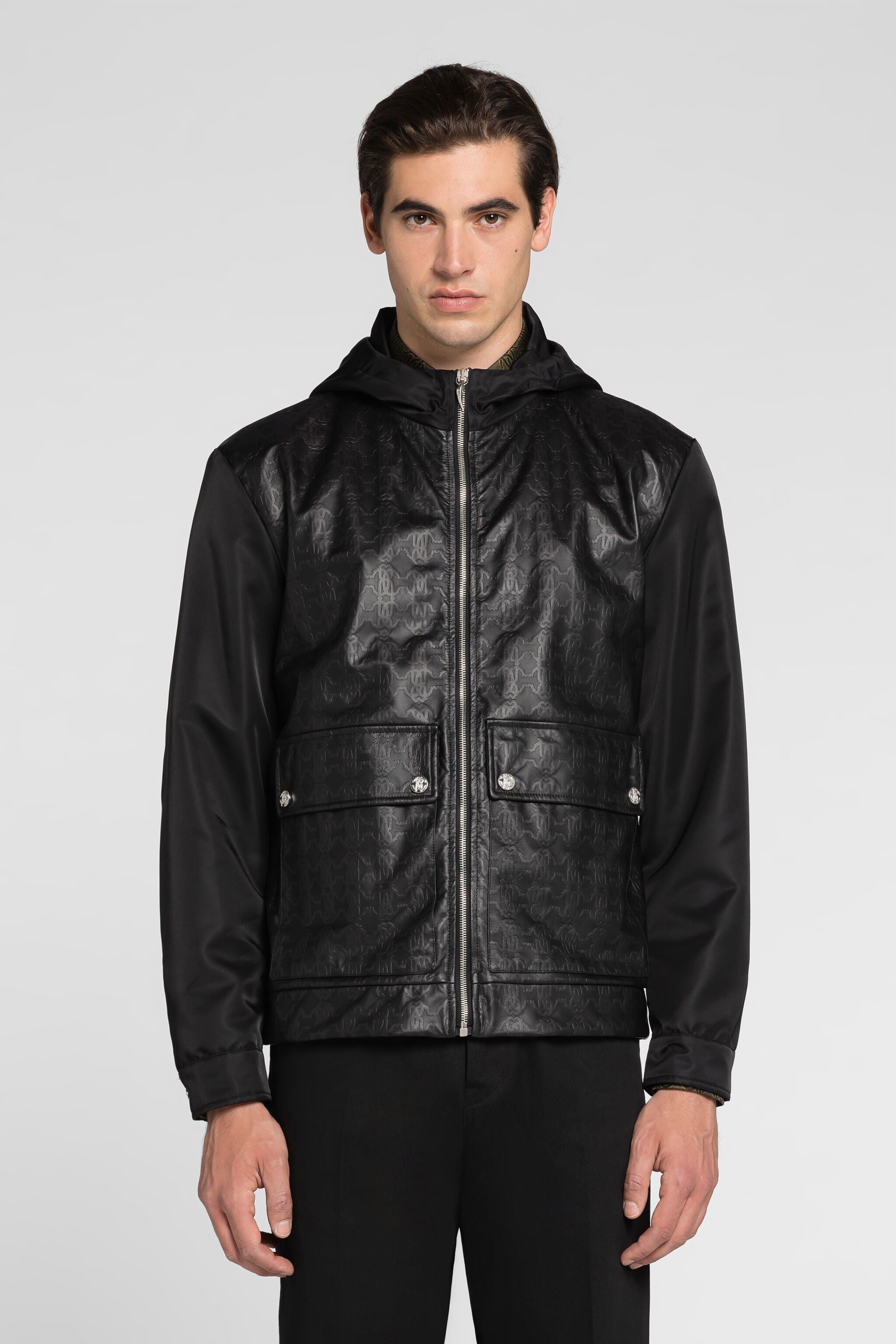 RC RC Monogram-Print Hooded Jacket RC RC Monogram-Print Hooded Jacket Black PRT513-SB007