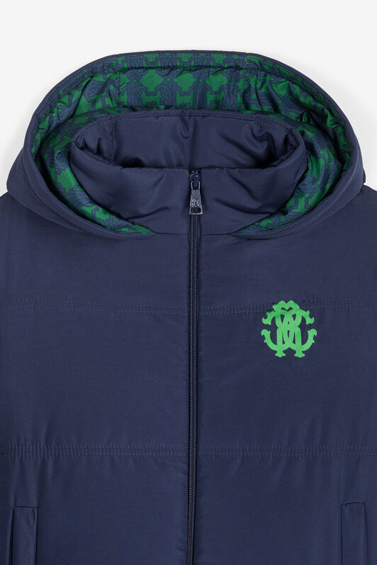 JU Gefütterter Mantel mit RC Monogramm JU Gefütterter Mantel mit RC Monogramm Dunkelblau RJT406-SB001