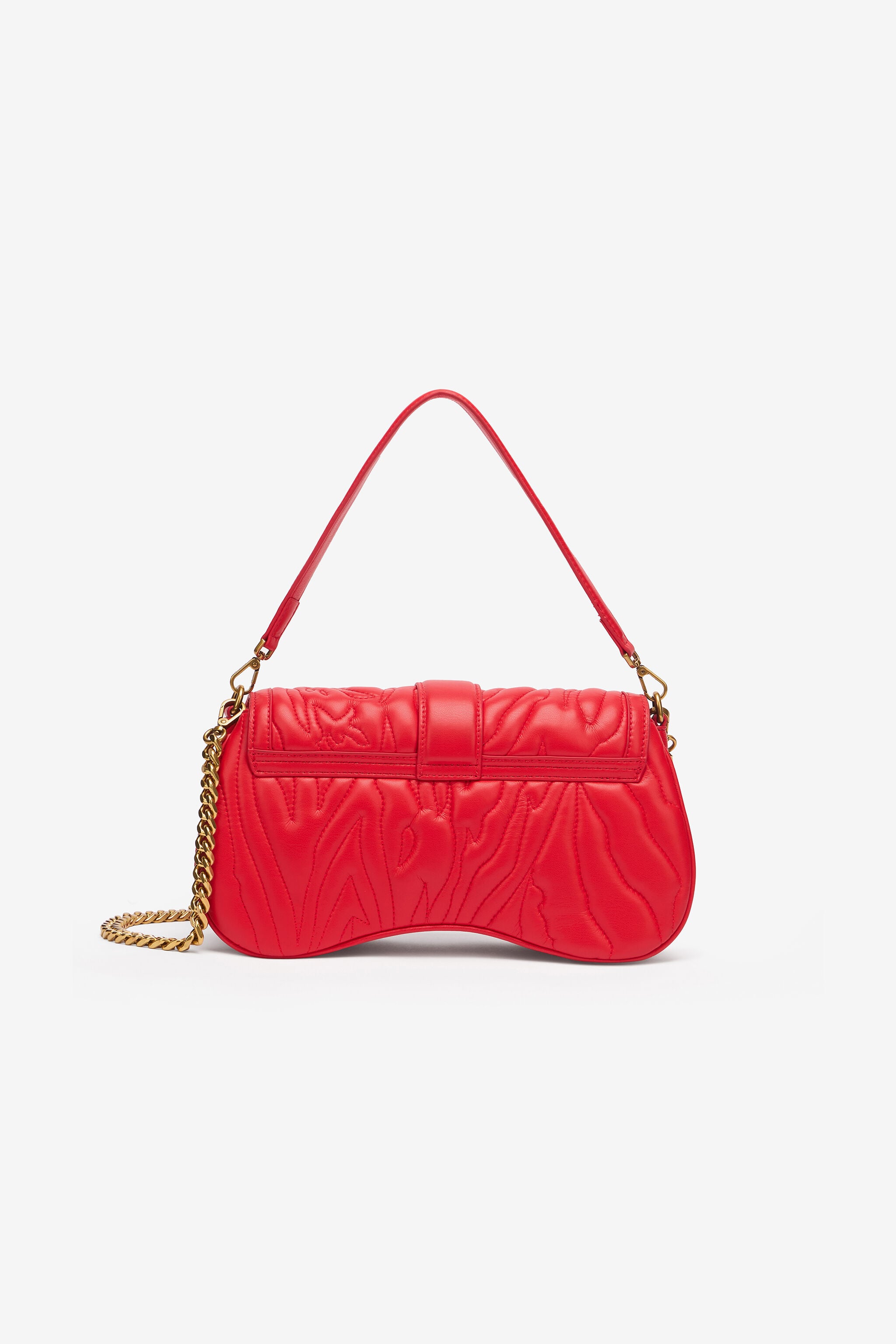 JC Crossbody Bag With Top-Stitching And Mirror Snake JC Crossbody Bag With Top-Stitching And Mirror Snake Red UFB028-UF397