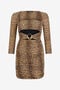 RC Mini-robe à imprimé Baby Jaguar et détail cut-out BROWN WQT124-LNR31