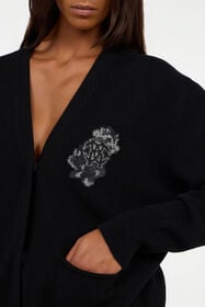 RC Black cardigan with Monogram Mirror Snake NERO VKM908-MQ013
