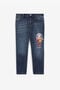 JU RC Monogram And Bird-Embroidered Jeans JU RC Monogram And Bird-Embroidered Jeans Dark blue RJJ20E-DS015