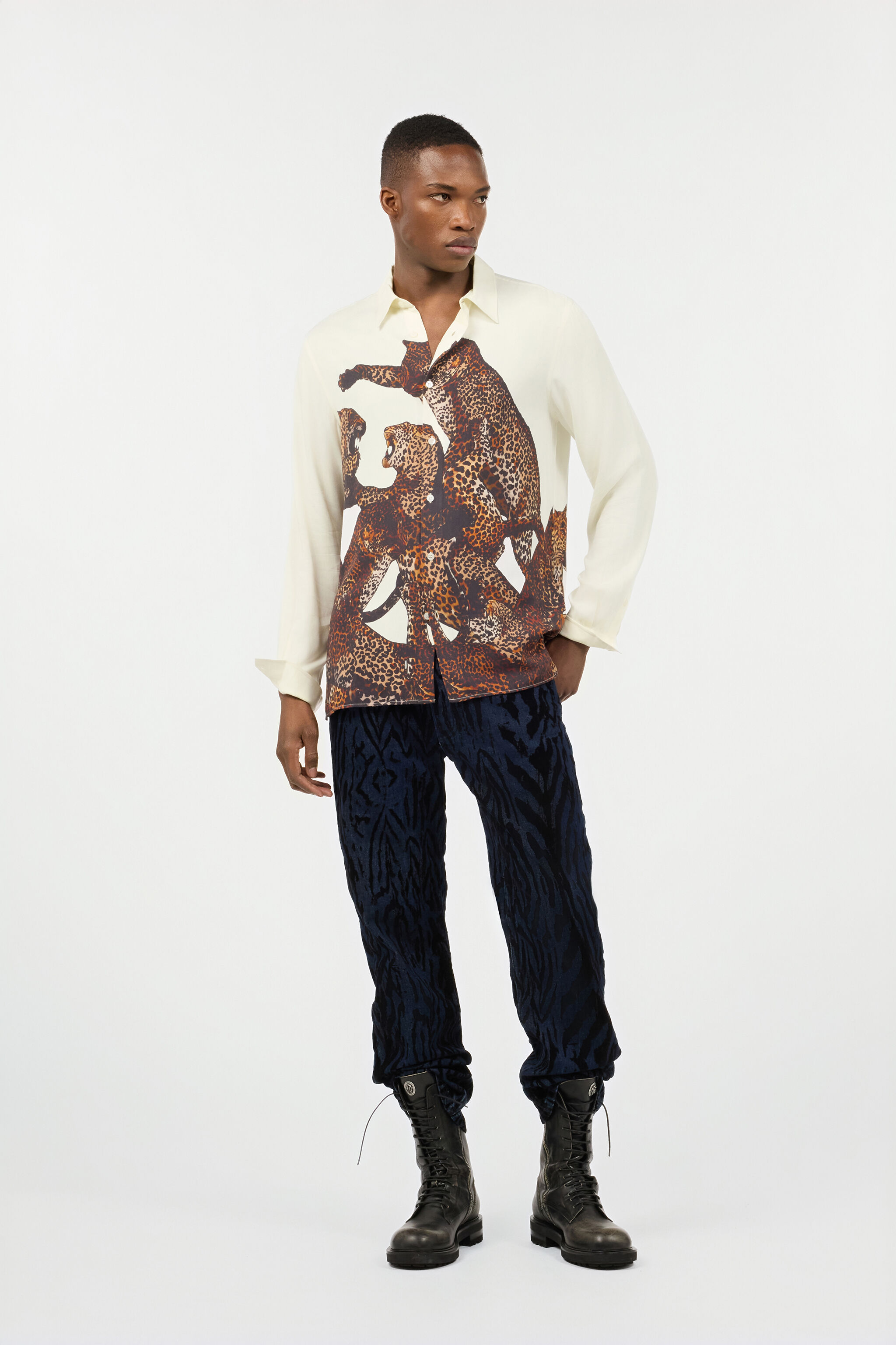 Just Cavalli Shirt in Ivory for Men | Roberto Cavalli®