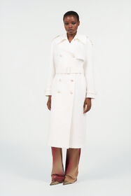 RC Leopard-pattern cotton jacquard trench coat WHITE WQT503-CH090